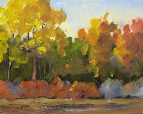 Fall Colours 1   10x8 oil            Lesson in mixing and muting fall colours.              75  