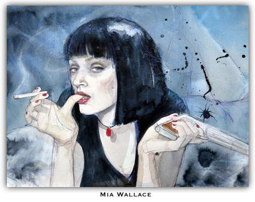 pulp fiction kunst Portrait gemalt