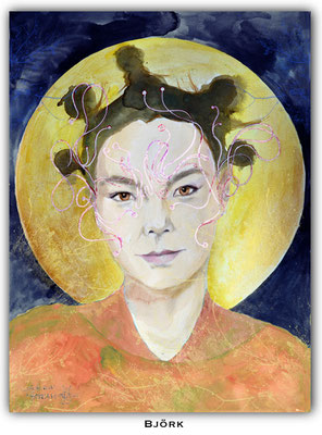 Björk Portrait gemalt