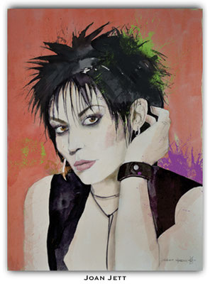 Joan Jett Leinwand Portrait gemalt
