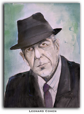leonard cohen kunst Portrait gemalt