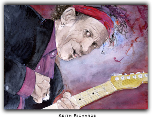 Keith Richards kunst Portrait gemalt