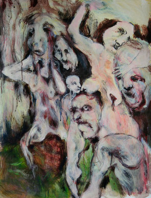 les équarrisseurs - acrylique sur papier - 65 x 50 cm - 2009 - collection particulière