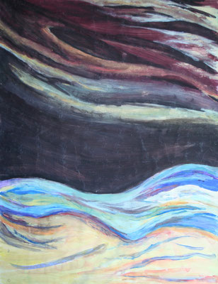 dunes - acrylique sur papier - 65 x 50 cm - 2002