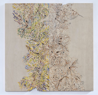 Liminality - 4/6 [Oil and Sumi-ink on panel 100x100cm 2025]