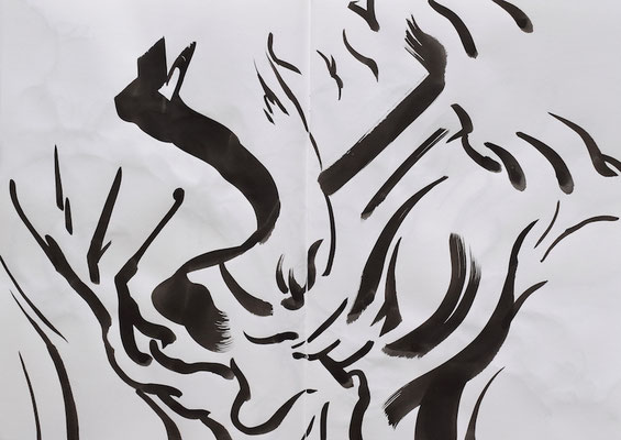 Drawing book  [Sumi-Japanese ink on paper, 42x60cm, 2021]