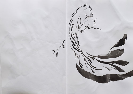 Drawing book  [Sumi-Japanese ink on paper, 42x60cm, 2021]