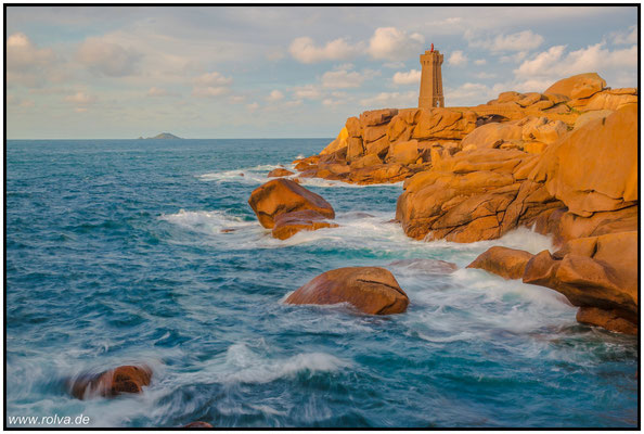 Bretagne#rosa Granitküste#Leuchtturm von Meen Ruz bei Ploumanac´h#Pointe de Squéouel #Mean Ruz                                                                                                       