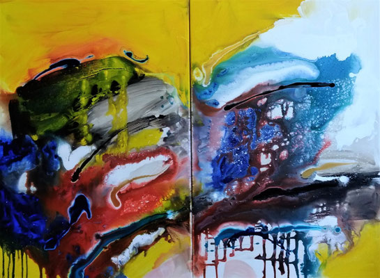 Meeresimpressionen, 160/120 cm, Acryl auf LW