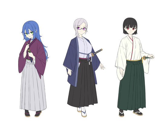 2024/02　ボイスドラマ作品「幕末動乱美少女伝」　キャラクターデザイン