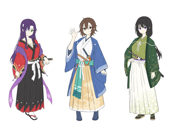 2024/02　ボイスドラマ作品「幕末動乱美少女伝」　キャラクターデザイン