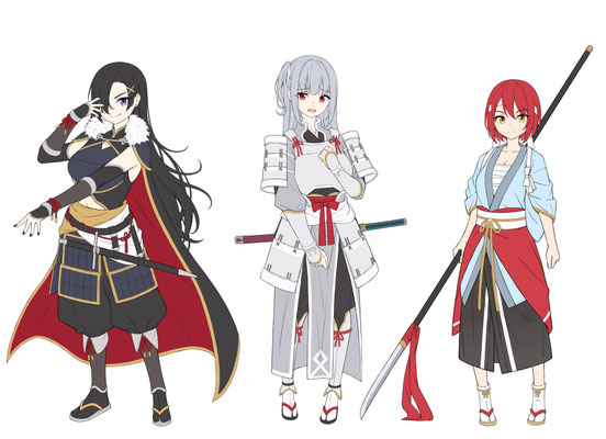 2024/02　ボイスドラマ作品「幕末動乱美少女伝」　キャラクターデザイン