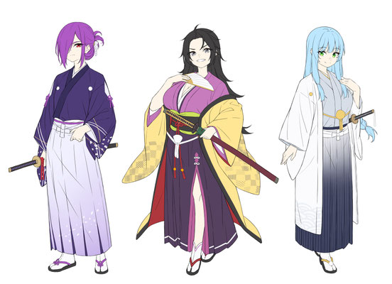 2024/02　ボイスドラマ作品「幕末動乱美少女伝」　キャラクターデザイン