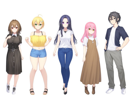 2023/08　ビジュアルノベルゲーム「アルカディア」　キャラクターデザイン服装差分