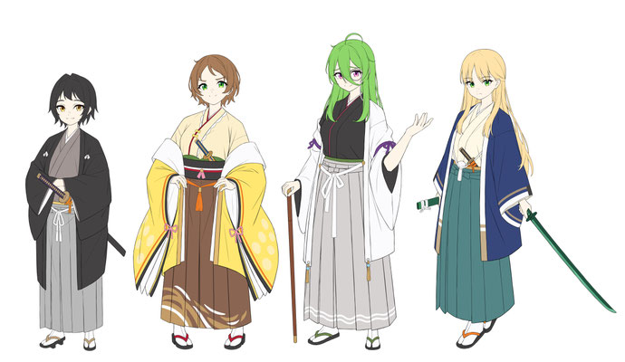 2024/02　ボイスドラマ作品「幕末動乱美少女伝」　キャラクターデザイン