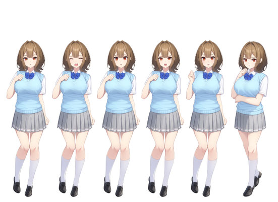 2023/08　ビジュアルノベルゲーム「アルカディア」　キャラクターデザイン表情差分