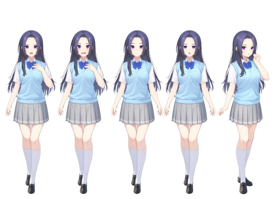2023/08　ビジュアルノベルゲーム「アルカディア」　キャラクターデザイン表情差分
