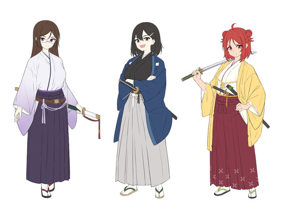 2024/02　ボイスドラマ作品「幕末動乱美少女伝」　キャラクターデザイン