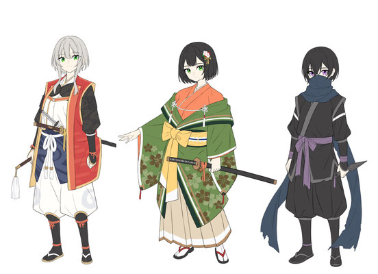 2024/02　ボイスドラマ作品「幕末動乱美少女伝」　キャラクターデザイン