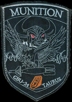 Taktisches Luftwaffengeschwader 33, Büchel, Munition, GBU-24, TAURUS. Donated by Jann Hoffmann, single prototype patch 