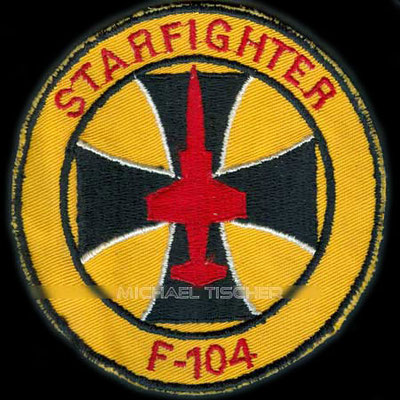 Jagdbombergeschwader 33, Büchel, F-104 Starfighter, Luftwaffe Patch für F-104 Crew. Donated by OTL Stackelberg, Staka 2./33