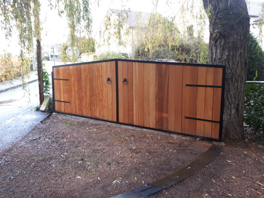 PORTAIL 1 BATTANT ACIER et BOIS