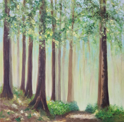 Frühlingswald, 60 x 60 cm, Acryl auf Leinwand, 2020