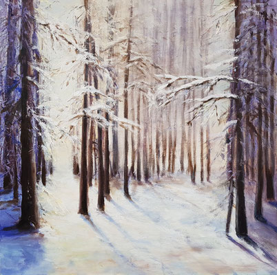 Winterwald, 60 x 60 cm, Acryl auf Leinwand, 2020