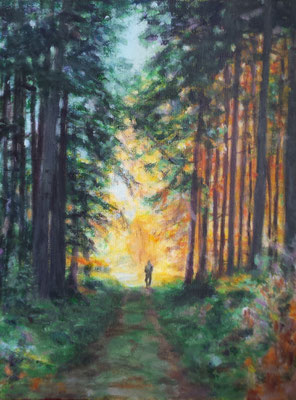 Herbstspaziergang, 30 x 40 cm, Acryl auf Leinwand, 2016