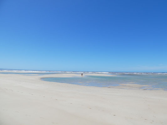 Endlos langer und breiter Strand von Witsand. Und wir fast allein dort!