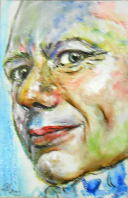 Acryl und Auquarellstift auf Leinwand, 15x10cm