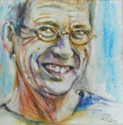 Acryl und Auquarellstift auf Leinwand, 15x10cm
