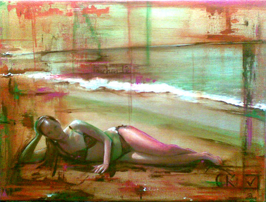 Acryl und bearbeitete Fotokopie auf Leinwand, 40x30cm 