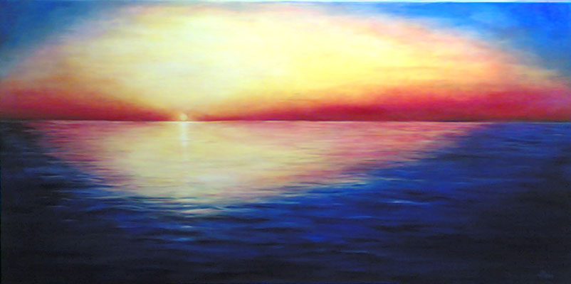 "Sonnenuntergang", Acryl auf Leinwand, 80x60cm