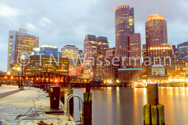 Boston skyline, view from Harborwalk