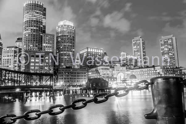 Boston skyline, view from Harborwalk
