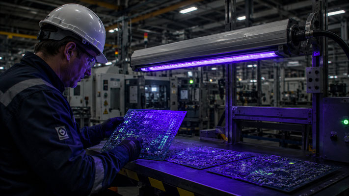 UV-Prozessleuchte 365 nm für PCB-Inspektionen in Ex-Bereichen