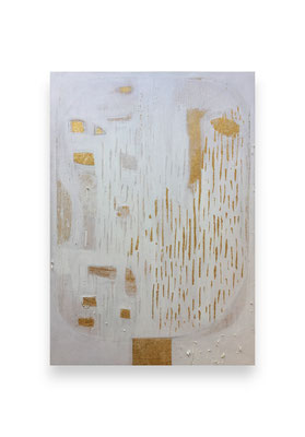 The Beautiful Healing Tree , acrylic, marble, resin, gold, lapiz on canvas, 116 x 81 cm