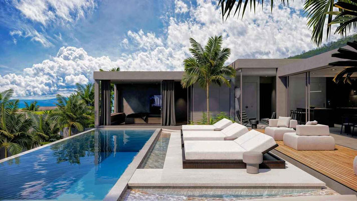 Candidasa leasehold villa for sale with ocean views