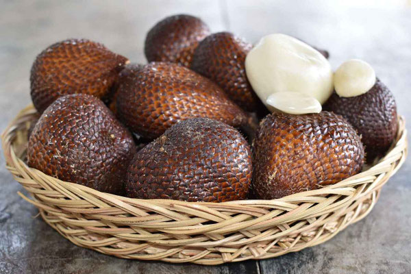  A close-up of salak, Bali’s distinctive snake fruit.