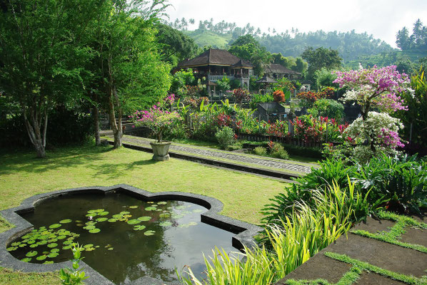 The elegant water palace of Tirta Gangga with its lotus ponds.