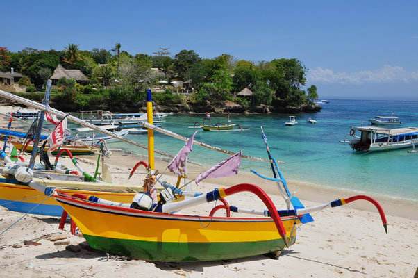 Traditional fishing boats resting ashore on Bali’s Bukit Peninsula.