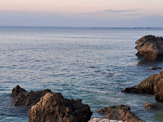 Rocky formations along the coastline of Jimbaran.