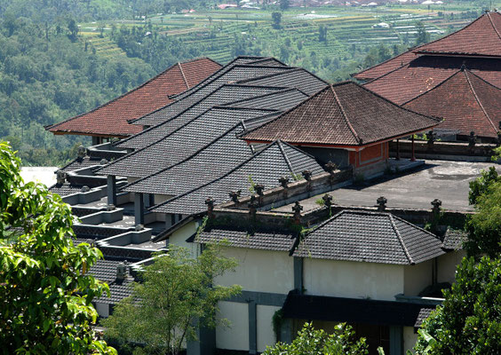 Roofs of traditional Balinese houses in central Bali