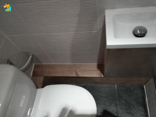 transformation d'un WC en salle d'eau samoens vallée du giffre