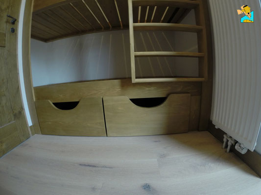 Lits superposé samoens verchaix morillon en bois epicéa avec tiroirs