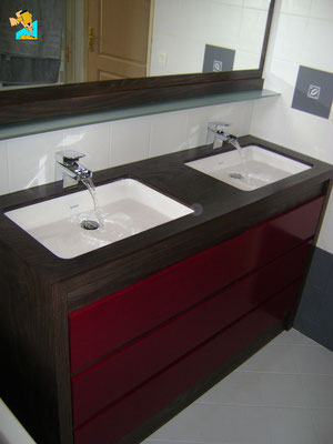 Salle de bain moderne samoens a deux robinets
