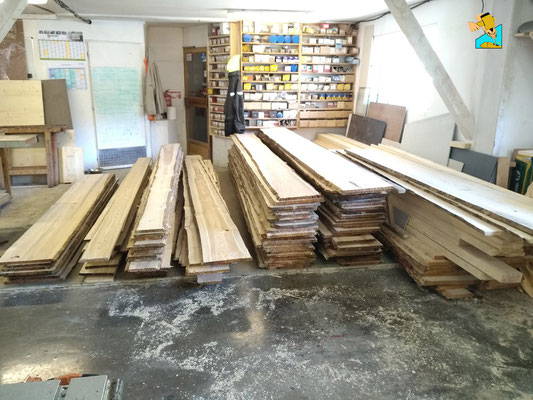 stock bois de chablis a l'atelier de verchaix