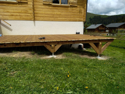 Terrasse pin traité classe 4 morillon samoens