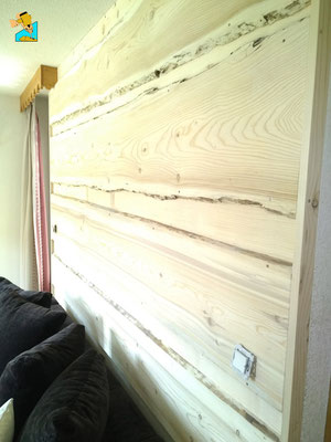 mur habiller de bois de chablis sur Samoens 74